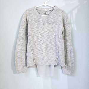 Scooter Brown gray sweater ◇ sheer back ◇ size 10/12 girls